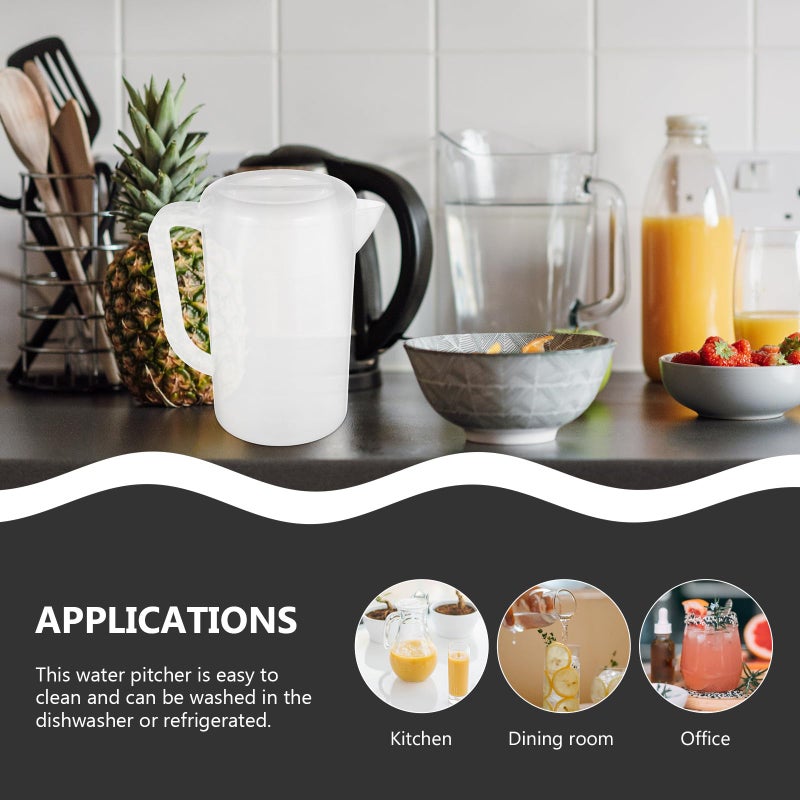 White 2.5L Water Pitcher With Lid For Cold Beverages Juice Iced Tea Home Refrigerator Use - Image 5