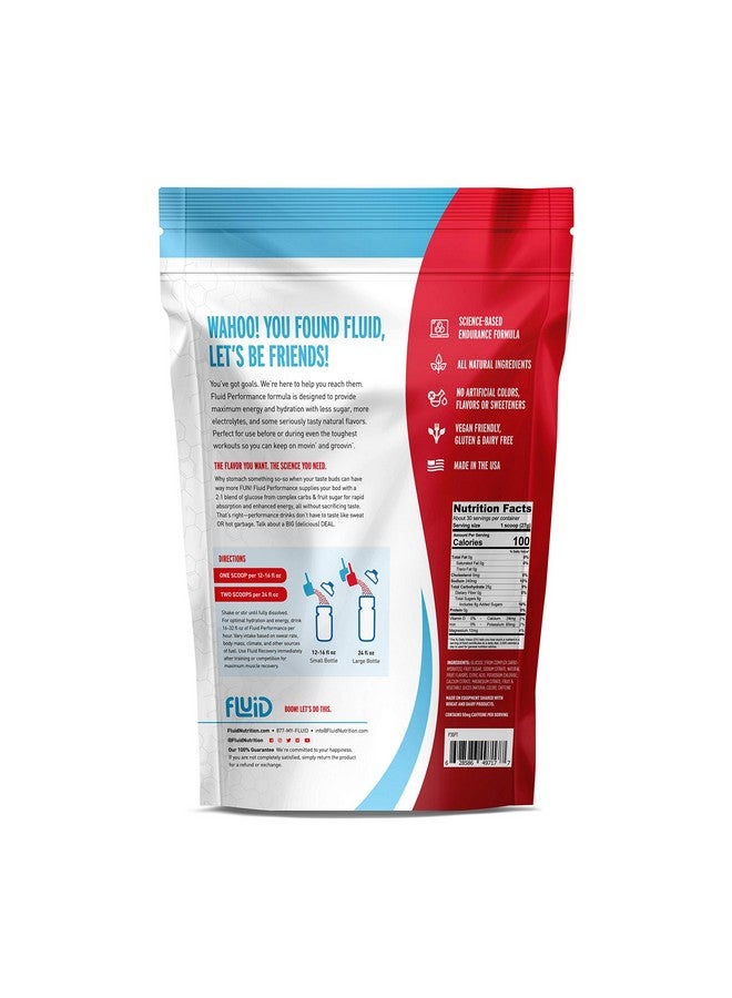 Fluid Performance - Low Sugar Endurance Fuel Sports Drink Mix with Electrolytes, All Natural Ingredients, Gluten-Free for Before or During Exercise (Passion Fruit Tea w/50mg Caffeine, 30 Serving) - Image 2