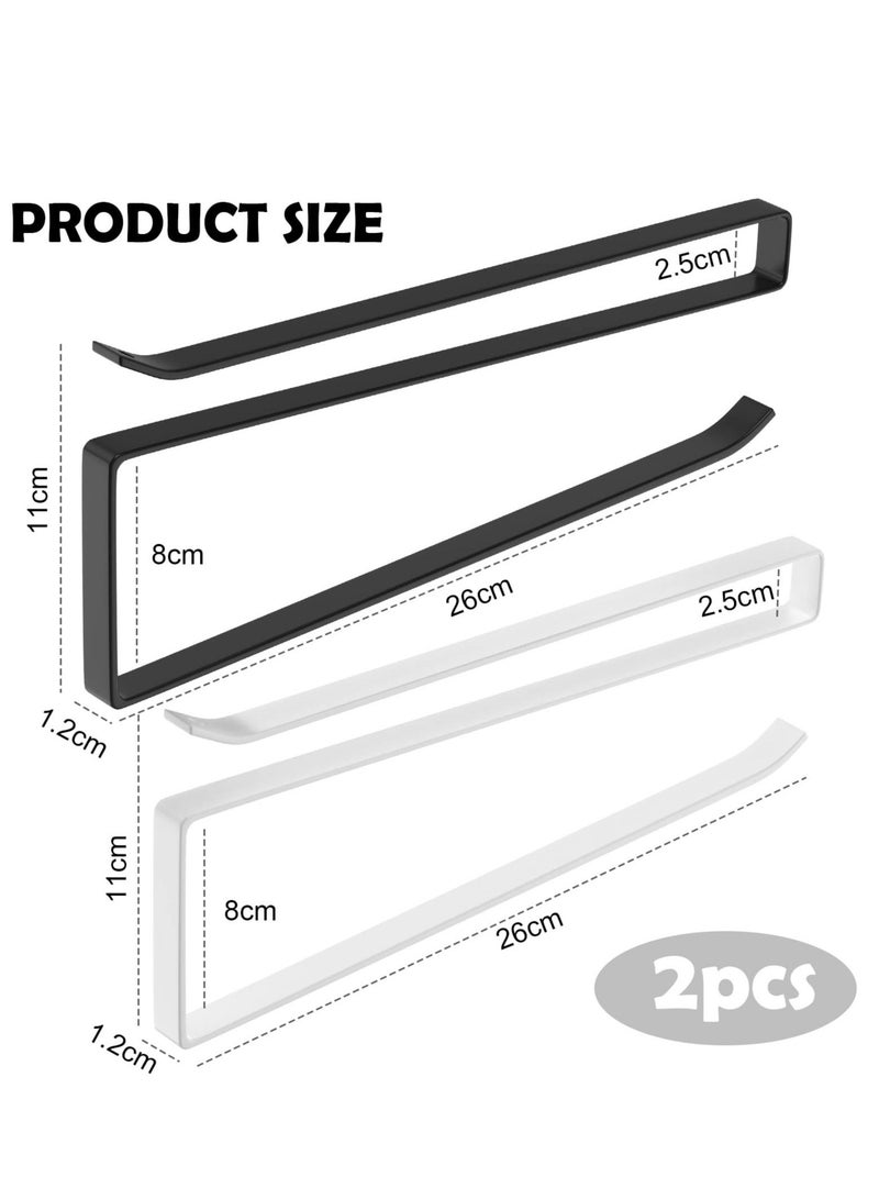 Kitchen Roll Holder Under Cabinet, 2Pcs Paper Towel Countertop, Self-Adhesive Wall Mounted Rack, Holders for Bathroom, Washroom, Toilet, - Image 2