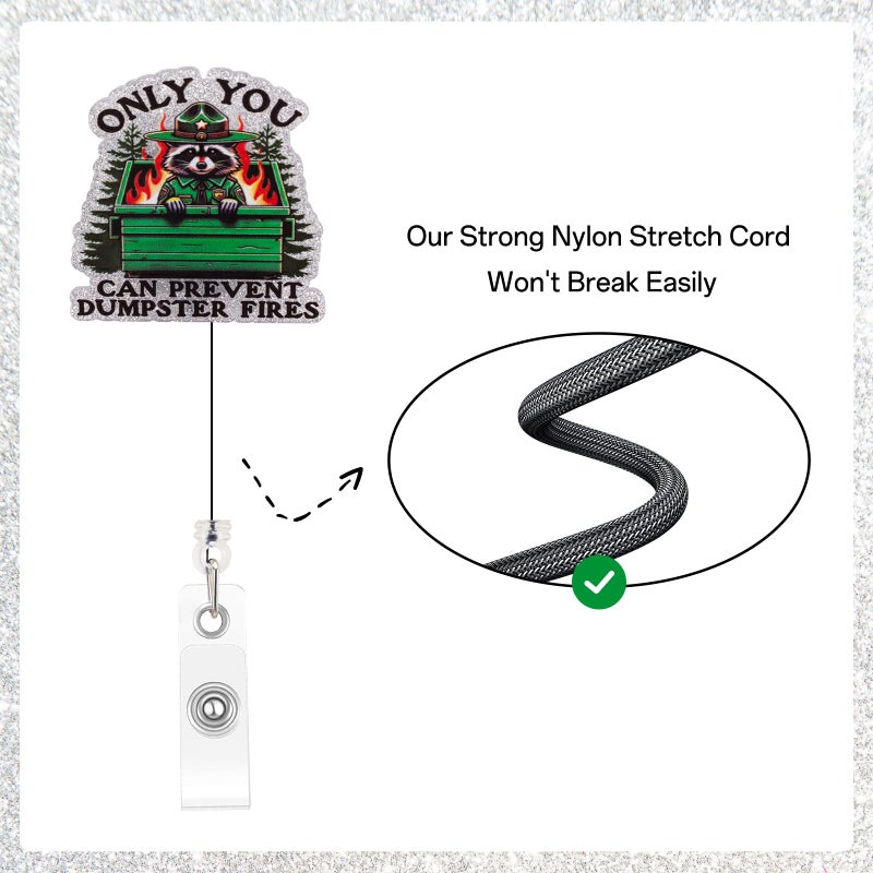 Kimoli Funny Dumpster Fire Nurse Badge Reel, Cute Nursing Badge Reel Retractable Healthcare Id Card Holder with Clip for Medical Assistant Worker Doctor Teacher Nurse Gifts - Image 3