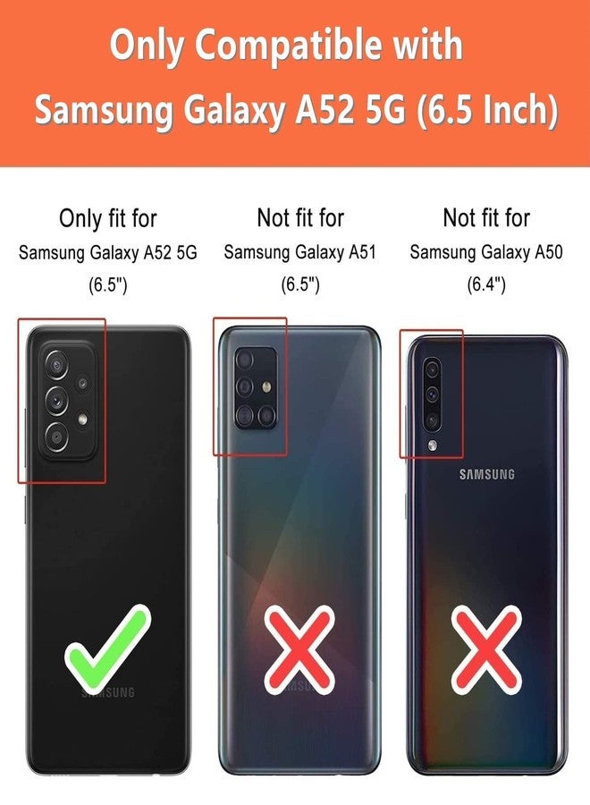 iCoverCase for Samsung Galaxy A52 5G Wallet Case with Card Holder for Women, Crossbody Lanyard Strap Kickstand PU Leather Case with Zipper Pocket Credit Card Slots Cover (Purple) - Image 2