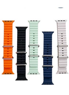 Generic 5 Pack Replacement Watch Bands 42/44/45/49mm Ocean Color Watch Bands for Apple Watch Series 8/7/SE/6/5/4/3/2/1 5 Solid Color Watch Bands  - Image 1