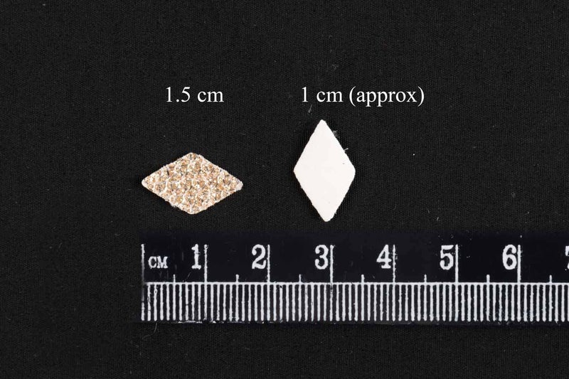 Mohan Shoppe Rose Gold Color Rhombus Shape Leather Patti for Embroidery Dresses Ladies Suits Saree Blouses Decoration Making Purpose (Pack of 50 Gram) - Image 3