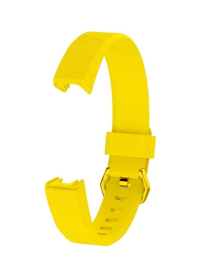 NIBEMINENT Replacement Solid Colour Silicone Wrist Strap Band for Fitbit Alta/HR Yellow - Image 3