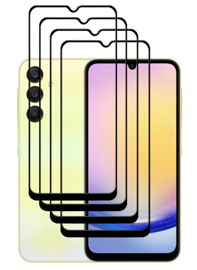 ACLIX 4 Pieces Antistatic ESD Dustproof Premium Quality High Definition Tempered Glass Screen Protector Designed For Samsung Galaxy A25 - Image 1