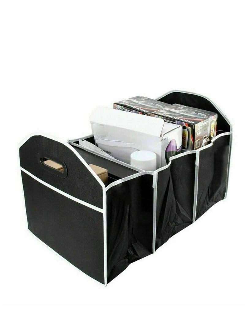 SYOSI - Car Boot Organiser, Foldable Non-slip Tidy Bag with Multi Compartments, Large Capacity Trunk Organizer with Carrying Handle for Car Suv, Jeep, Sedan - Image 1