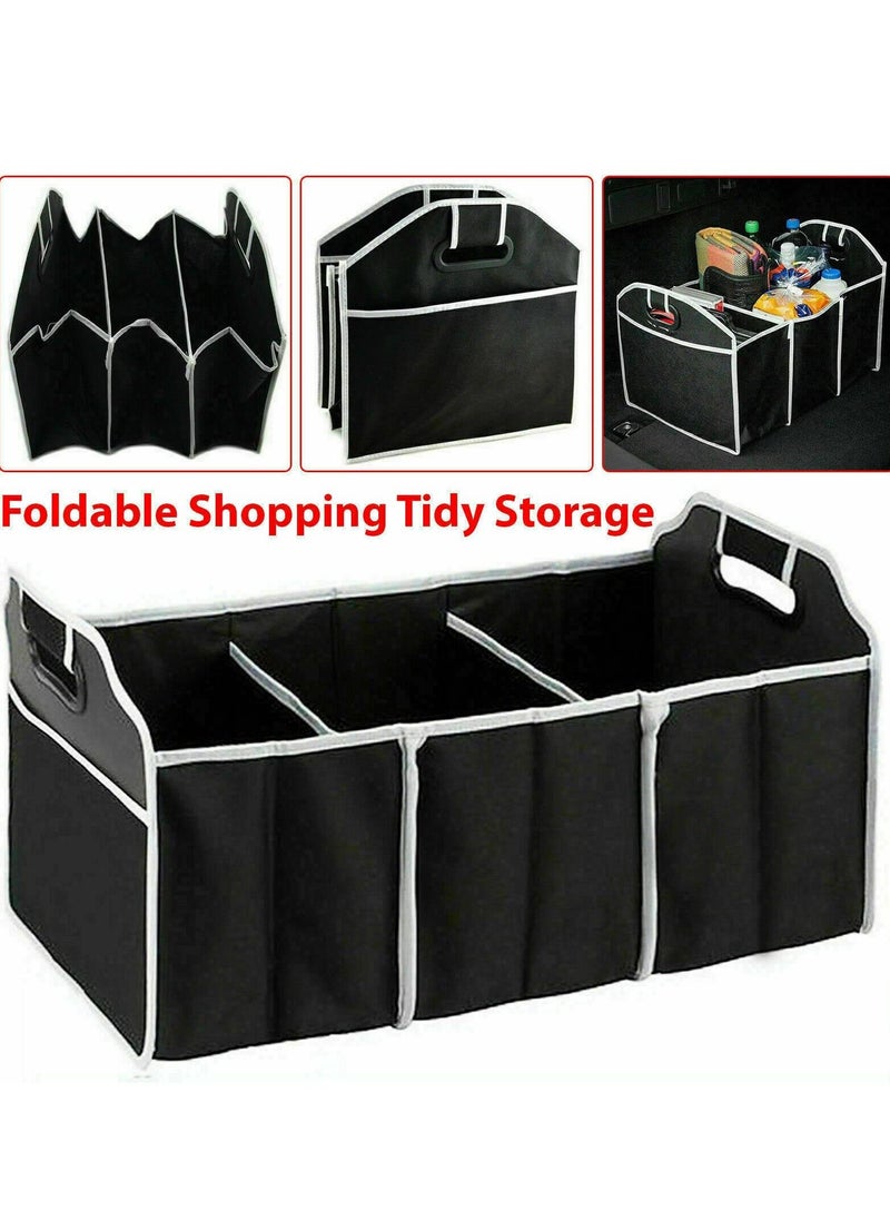 SYOSI - Car Boot Organiser, Foldable Non-slip Tidy Bag with Multi Compartments, Large Capacity Trunk Organizer with Carrying Handle for Car Suv, Jeep, Sedan - Image 1