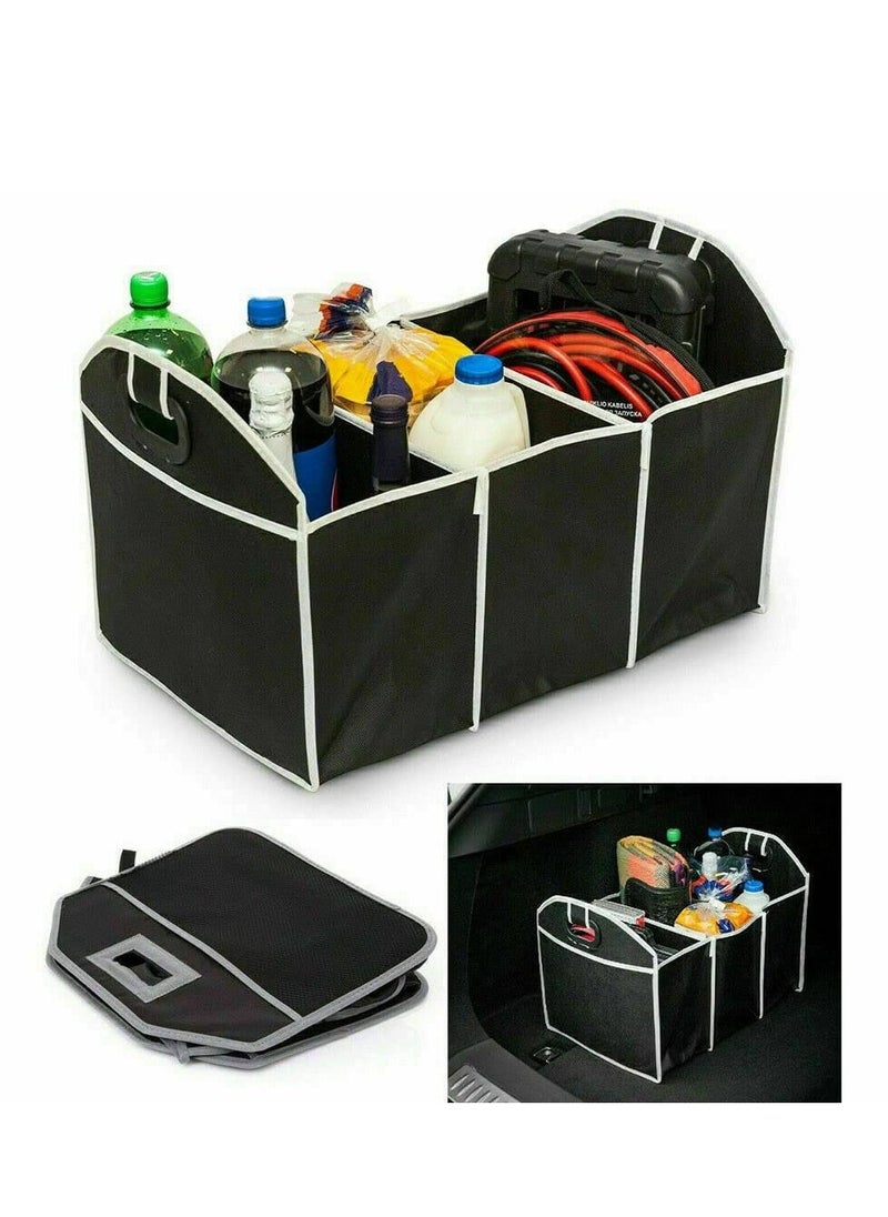 SYOSI - Car Boot Organiser, Foldable Non-slip Tidy Bag with Multi Compartments, Large Capacity Trunk Organizer with Carrying Handle for Car Suv, Jeep, Sedan - Image 1