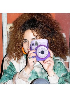 O Ozone Protective Camera Case for Fujifilm Instax Mini 12 Instant Camera|PU Leather Camera Cover with Adjustable Shoulder Strap - iridescent purple  - Image 5