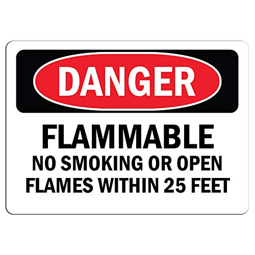 Cortan360 Vinyl 8" Flammable No Smoking Sign - Warning Sticker, UV & Water Resistant, Peel & Stick, Minimalist Style - Image 2
