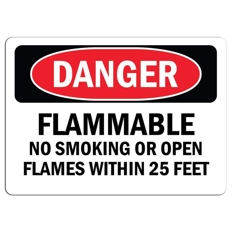 Cortan360 Vinyl 8" Flammable No Smoking Sign - Warning Sticker, UV & Water Resistant, Peel & Stick, Minimalist Style - Image 5