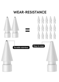 KASTWAVE Tips Replacement for Apple Pencil 1st Gen and 2nd Gen, No Wear Out Fine Point Precise Control Pen Like Nibs for Apple Pencil (Light Grey 0.8mm 2 Pack)  - Image 4