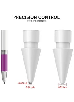 KASTWAVE Tips Replacement for Apple Pencil 1st Gen and 2nd Gen, No Wear Out Fine Point Precise Control Pen Like Nibs for Apple Pencil (Light Grey 0.8mm 2 Pack)  - Image 2