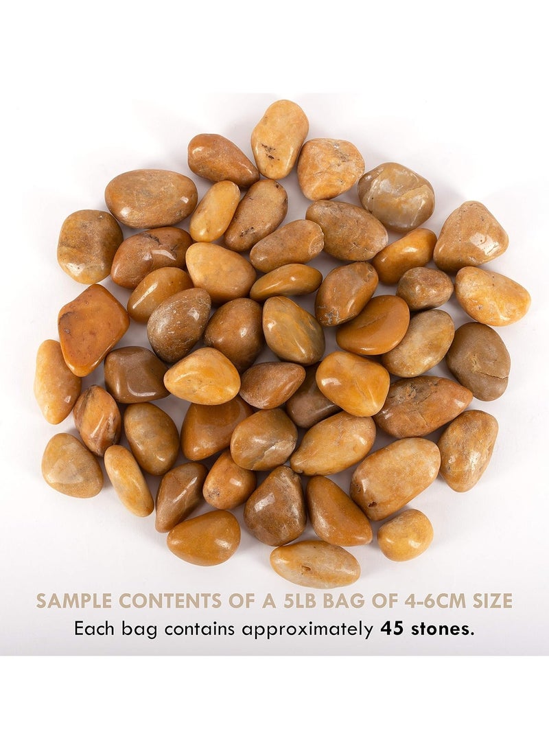 Home zone River Rocks Pebbles 4-6cm for Plants Natural Decorative Polished Stones for Planters Succulent Rocks 5LB (2.25KG)  - Image 4