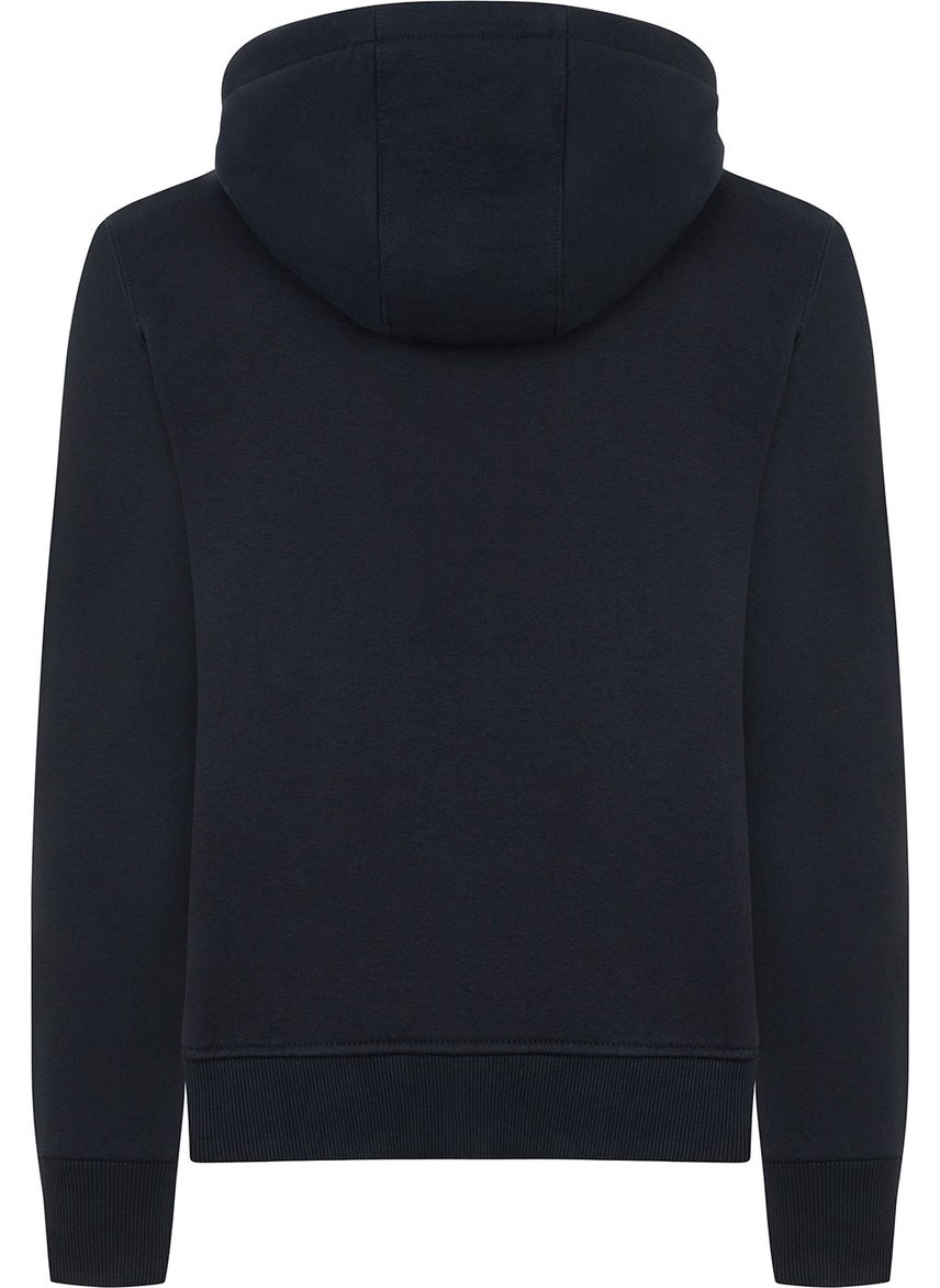 Men's Premium Fabric Three Thread Raised Hooded Single Top Reu-01 Navy Blue
