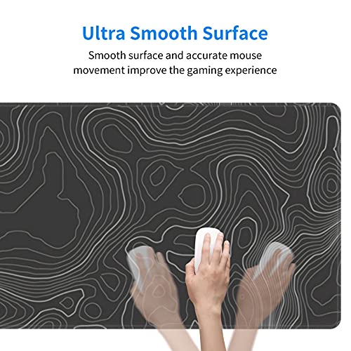 Echoserein,Topographic Contour Gaming Mouse Pad Large XL Long Extended Pads Big Mousepad Keyboard Mouse Mat Desk Pad Home Office Decor Accessories for Computer Pc Laptop,Rubber - Image 5