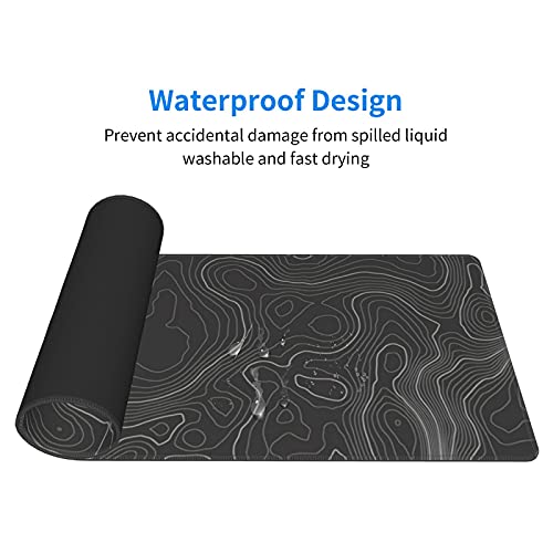 Echoserein,Topographic Contour Gaming Mouse Pad Large XL Long Extended Pads Big Mousepad Keyboard Mouse Mat Desk Pad Home Office Decor Accessories for Computer Pc Laptop,Rubber - Image 4