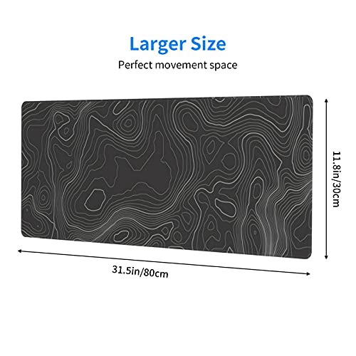 Echoserein,Topographic Contour Gaming Mouse Pad Large XL Long Extended Pads Big Mousepad Keyboard Mouse Mat Desk Pad Home Office Decor Accessories for Computer Pc Laptop,Rubber - Image 3