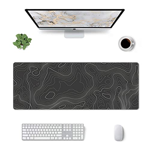 Echoserein,Topographic Contour Gaming Mouse Pad Large XL Long Extended Pads Big Mousepad Keyboard Mouse Mat Desk Pad Home Office Decor Accessories for Computer Pc Laptop,Rubber - Image 2