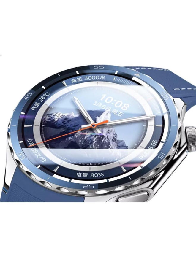 Freeson Hd Screen Protector For Oppo Watch X2, Sport Smartwatch Protective Film, Full Screen Anti-Scratch Anti-Fingerprint Composite Film With Scale, Blue And White (2-Pack) - Image 2