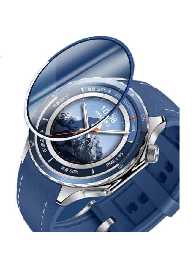 Freeson Hd Screen Protector For Oppo Watch X2, Sport Smartwatch Protective Film, Full Screen Anti-Scratch Anti-Fingerprint Composite Film With Scale, Blue And White (2-Pack) - Image 3