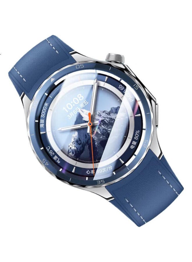 Freeson Hd Screen Protector For Oppo Watch X2, Sport Smartwatch Protective Film, Full Screen Anti-Scratch Anti-Fingerprint Composite Film With Scale, Blue And White (2-Pack) - Image 1