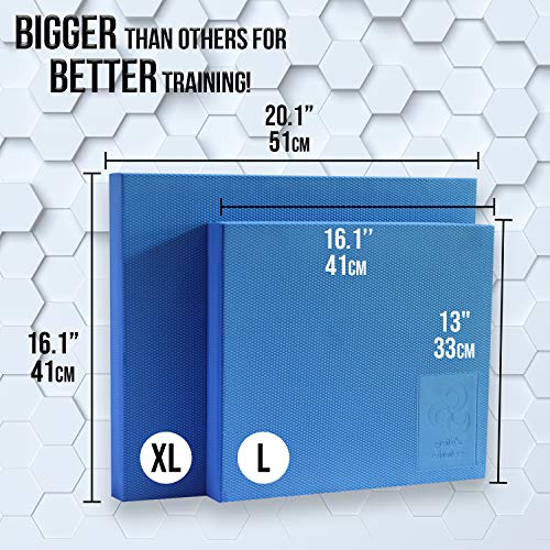 pete's choice XL Foam Balance Pad FREE Stretching Strap BONUS eBook Extra Large Balance Pads for Physical Therapy Rehab Ankle Recovery Lower BackKnee Pain X Large Wobble Board Cushion for Strength - Image 3