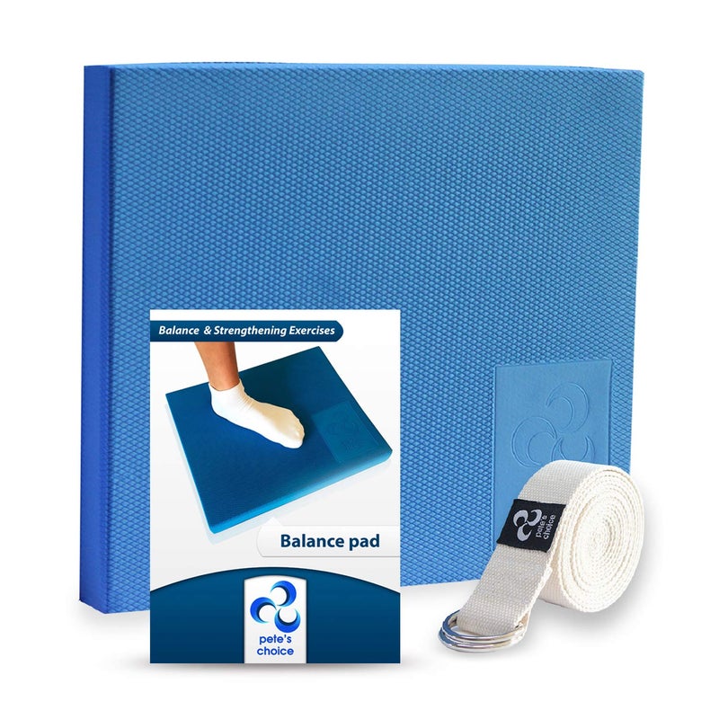 pete's choice XL Foam Balance Pad FREE Stretching Strap BONUS eBook Extra Large Balance Pads for Physical Therapy Rehab Ankle Recovery Lower BackKnee Pain X Large Wobble Board Cushion for Strength - Image 2