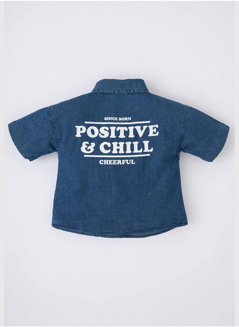 ديفاكتو BabyBoy Denim Short Sleeve Shirt