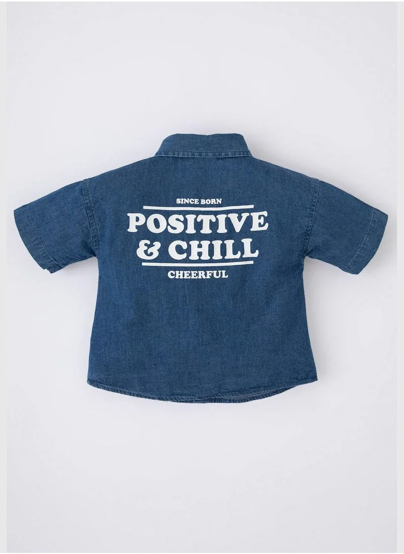 ديفاكتو BabyBoy Denim Short Sleeve Shirt