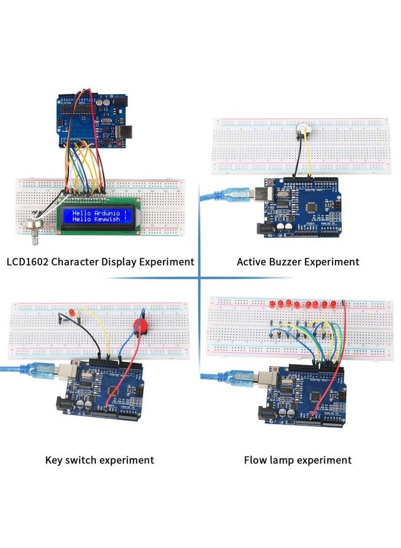 Arduino Kit, UNO R3 Starter Set - Includes Stepper Motor, LCD1602, Servo Motor, Relay, Prototype Shield, and More - Image 3
