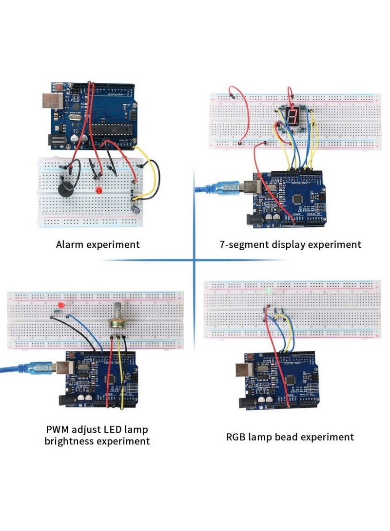 Arduino Kit, UNO R3 Starter Set - Includes Stepper Motor, LCD1602, Servo Motor, Relay, Prototype Shield, and More - Image 2