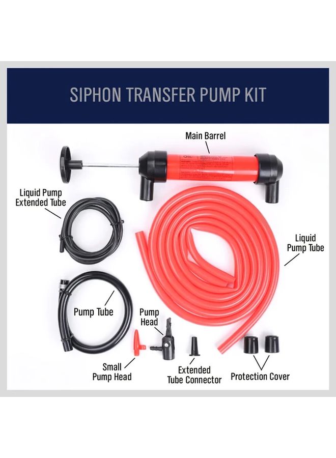 9 Pcs Oil Extractor Multifunctional Suction Pump Set For Gasoline Oil And Liquid Transfer Manual Fuel Siphoning Emergency - Image 3