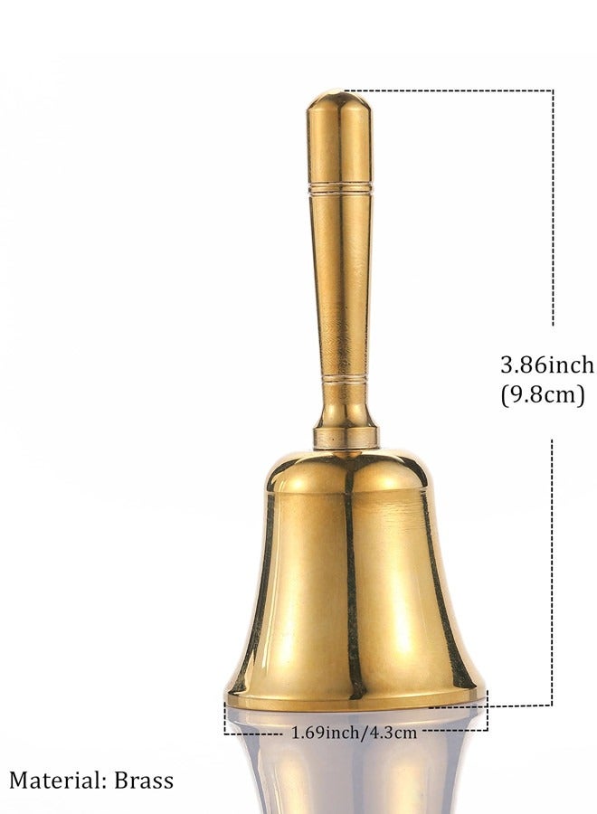 Osowake Super Loud Solid Brass Small Hand Bell for Ringing at Wedding, Hand Bells for Seniors Bedside, Teacher Classroom, Dinner, Meditation Bell (Large) - Image 2