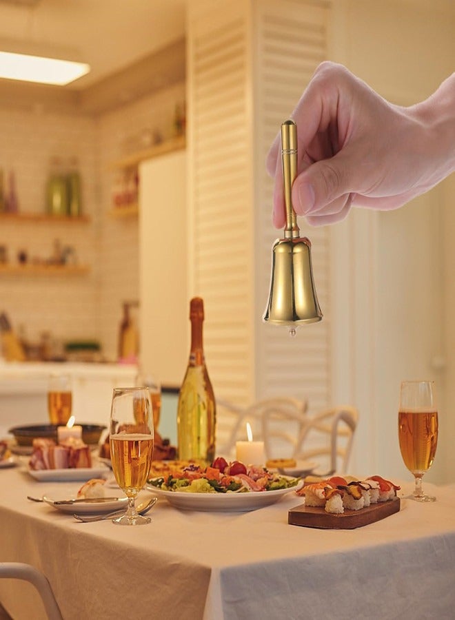 Osowake Super Loud Solid Brass Small Hand Bell for Ringing at Wedding, Hand Bells for Seniors Bedside, Teacher Classroom, Dinner, Meditation Bell (Large) - Image 5