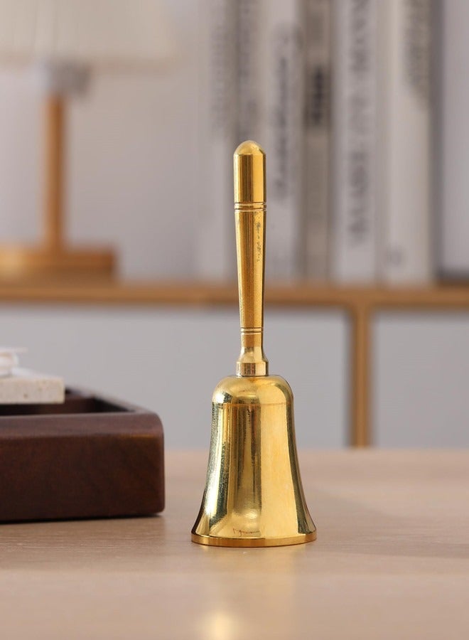 Osowake Super Loud Solid Brass Small Hand Bell for Ringing at Wedding, Hand Bells for Seniors Bedside, Teacher Classroom, Dinner, Meditation Bell (Large) - Image 3