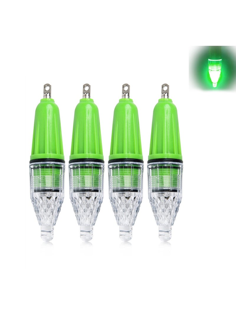Excefore LED Underwater Fishing Light, 4Pcs Deep Drop Super Waterproof LED Fishing Light, Attractive Glow Bait Lure Green Lamp Night Fishing Tools for Saltwater Freshwater - Image 1