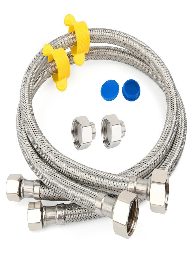 Klabb 24 inches Stainless Steel Line Connects Kitchen Sink to Water Supply, Braided Faucet Connector with 1/2 in x 3/8 in Brass Nut(2 Pack) - Image 1