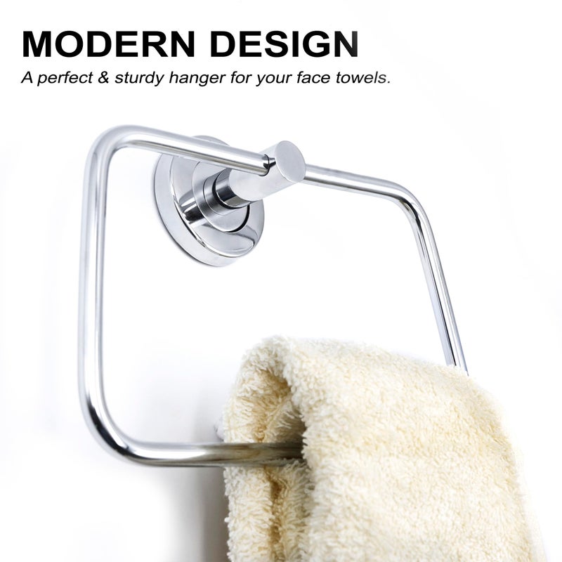 Pathavi Stainless Steel Towel Holder for Bathroom | Wash Basin | Towel Hanger | Napkin Holder for Wash Basin | Towel Ring| Bathroom Accessories (Triangular, Chrome Finish, Pack of 1) - Image 5