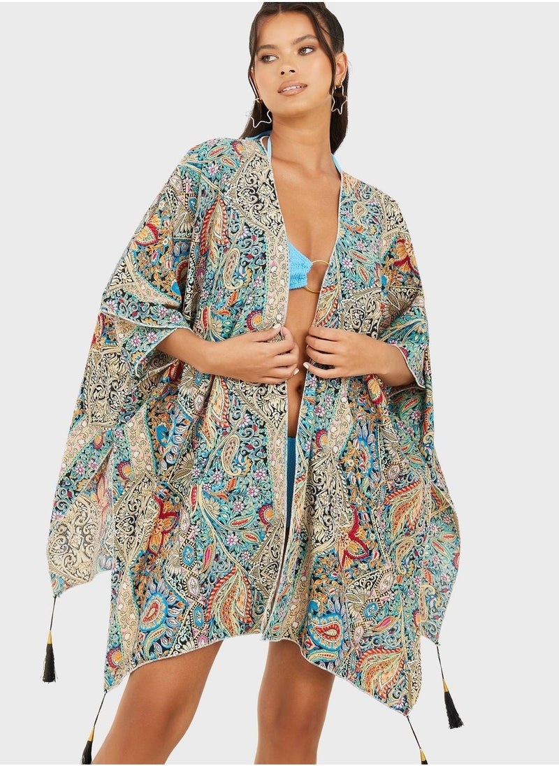 Floral Printed Kimono Jacket - Image 1