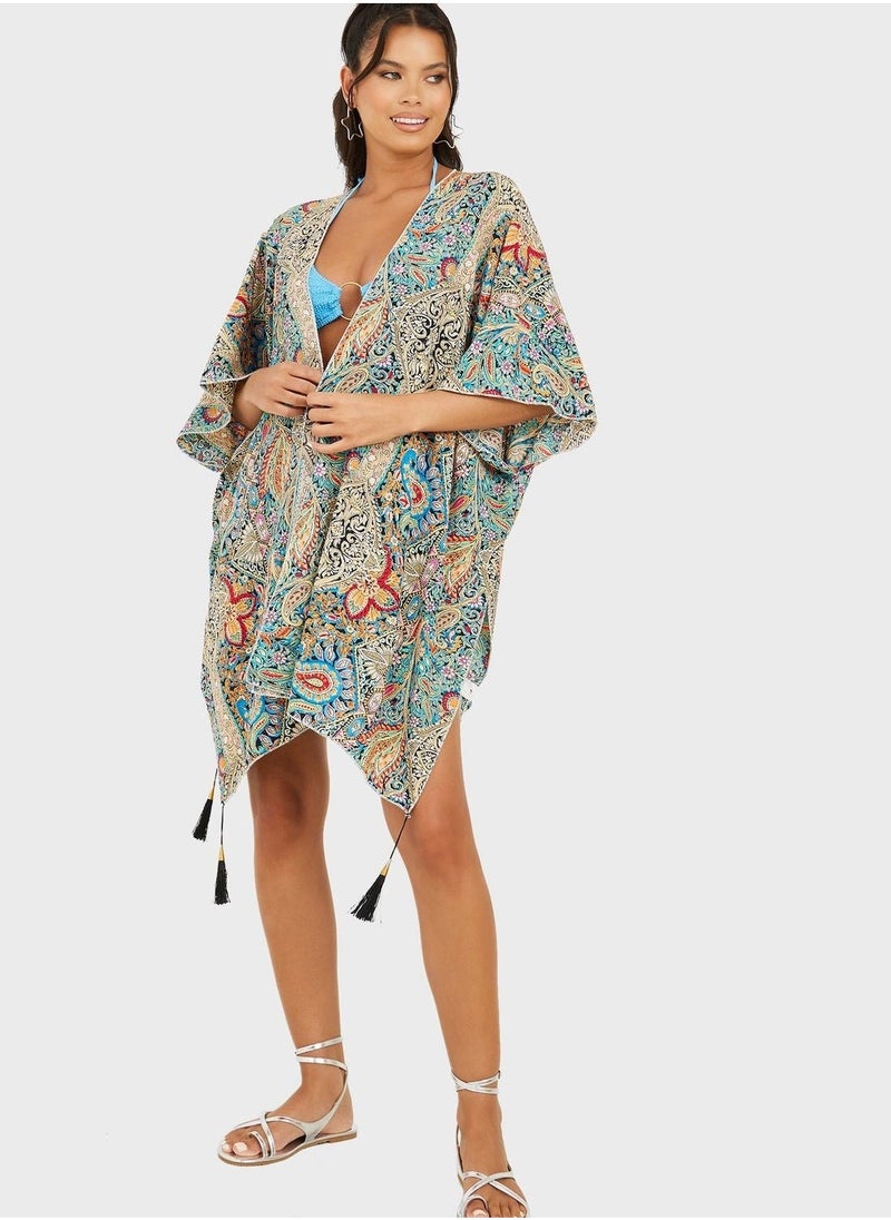 Floral Printed Kimono Jacket - Image 4