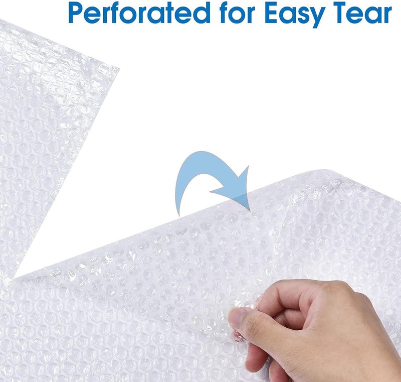 sumono Bubble Cushioning Wrap Roll, 12 Inch x 72 Feet Total [2 Rolls of 36 Feet] Bubble Roll Perforated 12 Inch Included 20 Fragile Sticker Label - Image 4