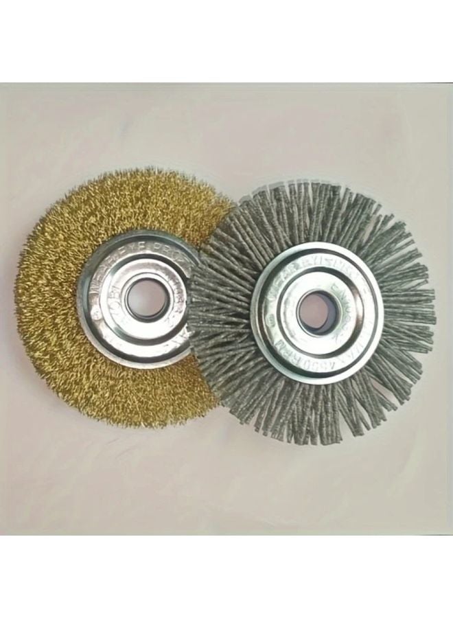Steel Wire Nylon Brush Set Dual Head Metal Scraper Rust Scale Removal Polishing Tool - Image 2