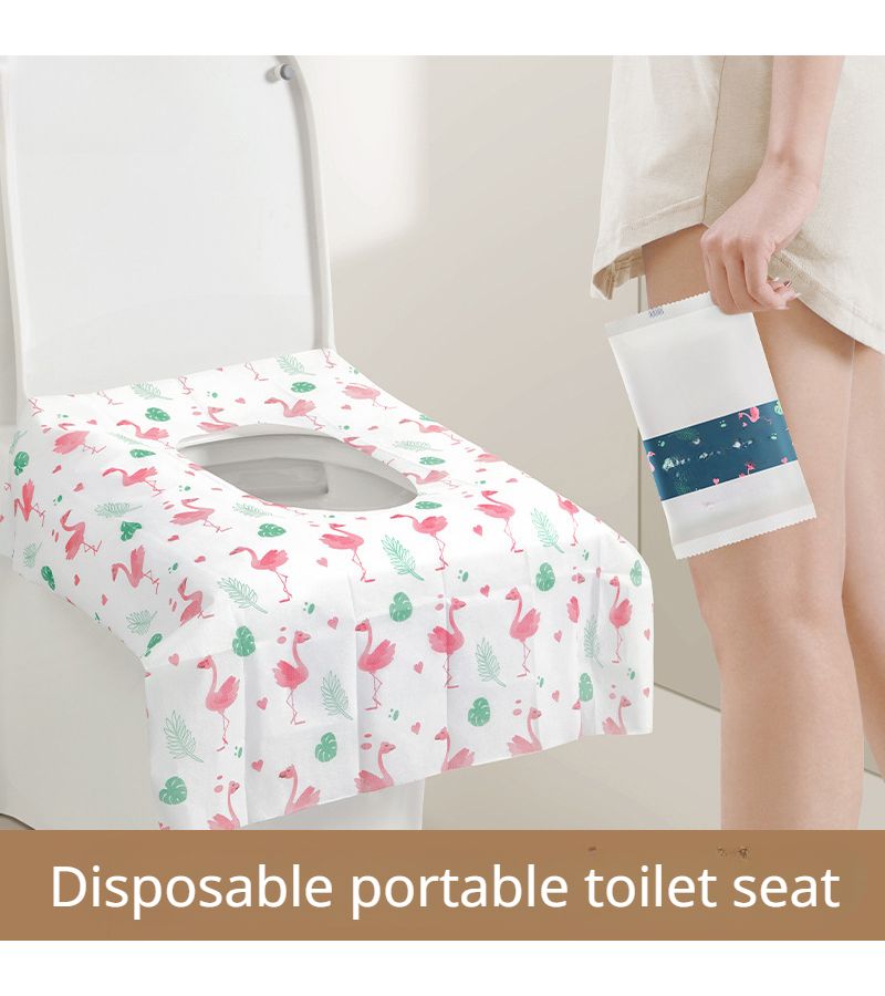10pcs Flamingos Soft Disposable Toilet Seat Covers For Travel Hotel Medical Use - Image 1