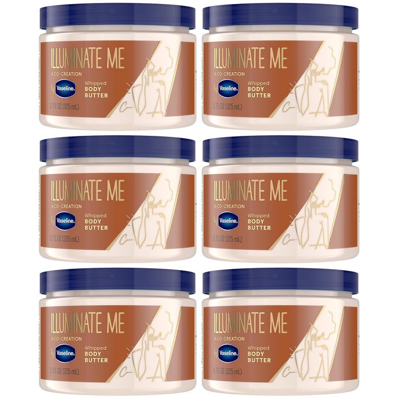 Vaseline Lotion - Illuminate Me Body Butter, Whipped Shea Butter Co-Created with Black Women for Luminous, Glowing Skin, Moisturizing Lotion for Extremely Dry Skin, Scented, 11 Oz Ea (Pack of 6) - Image 1