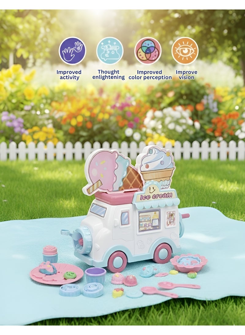 حوّل وقت اللعب إلى مغامرة إبداعية مع آلة صنع نودلز الطين الملونة السعيدة! هذه الآلة التي تجمع بين عربة الآيس كريم وآلة تشكيل العجين مثالية للأطفال الصغار الذين يحبون البناء والإبداع. - Image 4