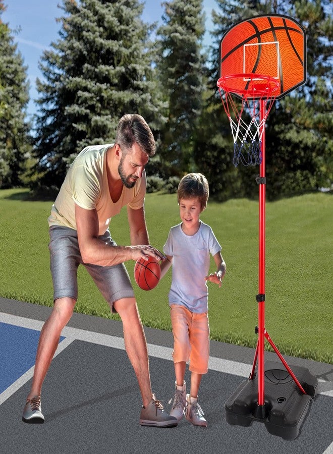 Hieoby Kids Basketball Hoop for 1 2 3 4 5 6 Year Old Stand Adjustable Height 3.5ft-5.3ft Toddler Boy Basketball Hoop Indoor Mini Basketball Hoops Goal Ball Games Toys for Girl Boy Age 1-3 2-4 3-5 - Image 5