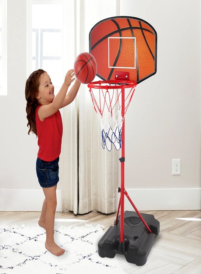 Hieoby Kids Basketball Hoop for 1 2 3 4 5 6 Year Old Stand Adjustable Height 3.5ft-5.3ft Toddler Boy Basketball Hoop Indoor Mini Basketball Hoops Goal Ball Games Toys for Girl Boy Age 1-3 2-4 3-5 - Image 3