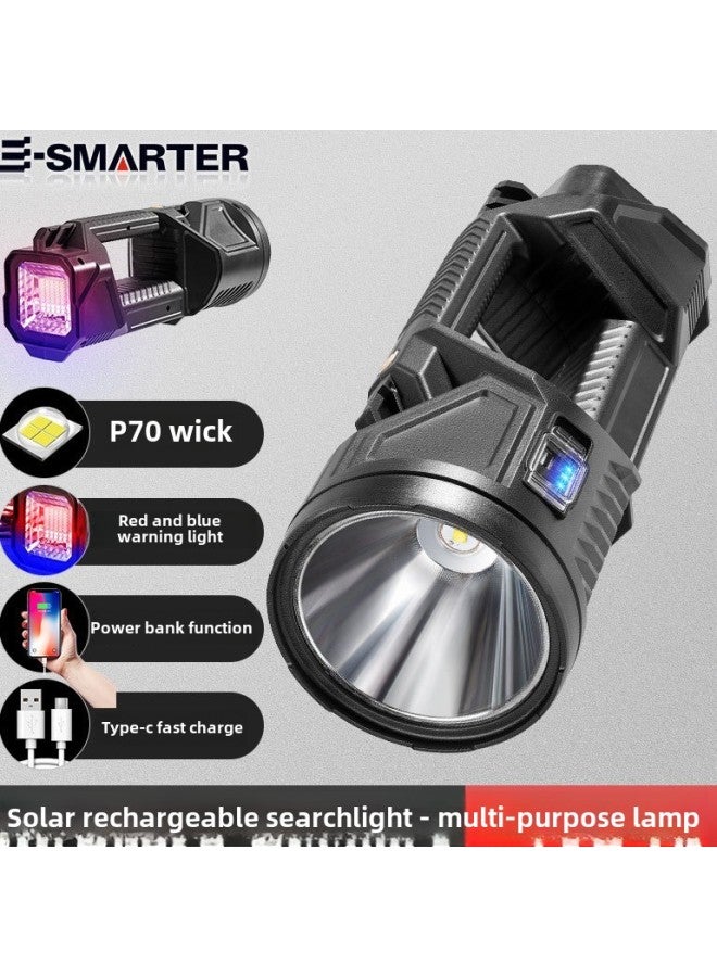 ✅P70 Strong Light Searchlight Outdoor Multifunctional Lighting LED Flashlight Long-shot Charging Strong Light Portable-Colour:. ♥ ◈ ♤ ♤ ◈ W5161-3 Small Armored Portable Lamp ♥ ◈ ♤ ♤ ◈ - Image 1