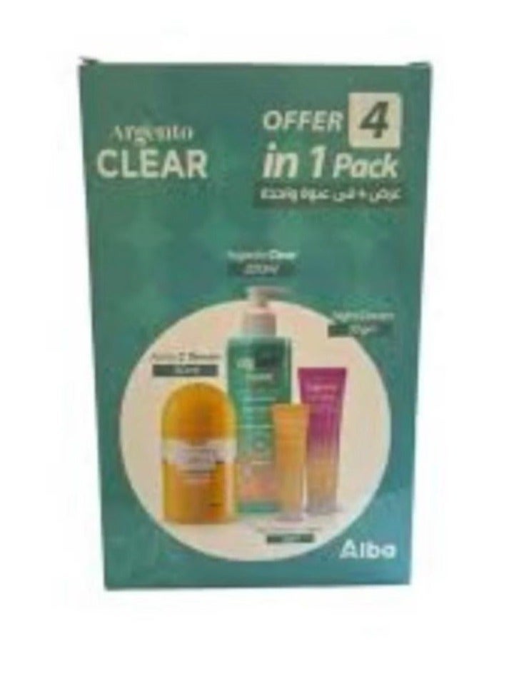 Argento Clear CLEANSER 200ml + Vitamin C Serum 30ml + Night Cream 30g + Eye Contour Cream 30g - Set - Image 1